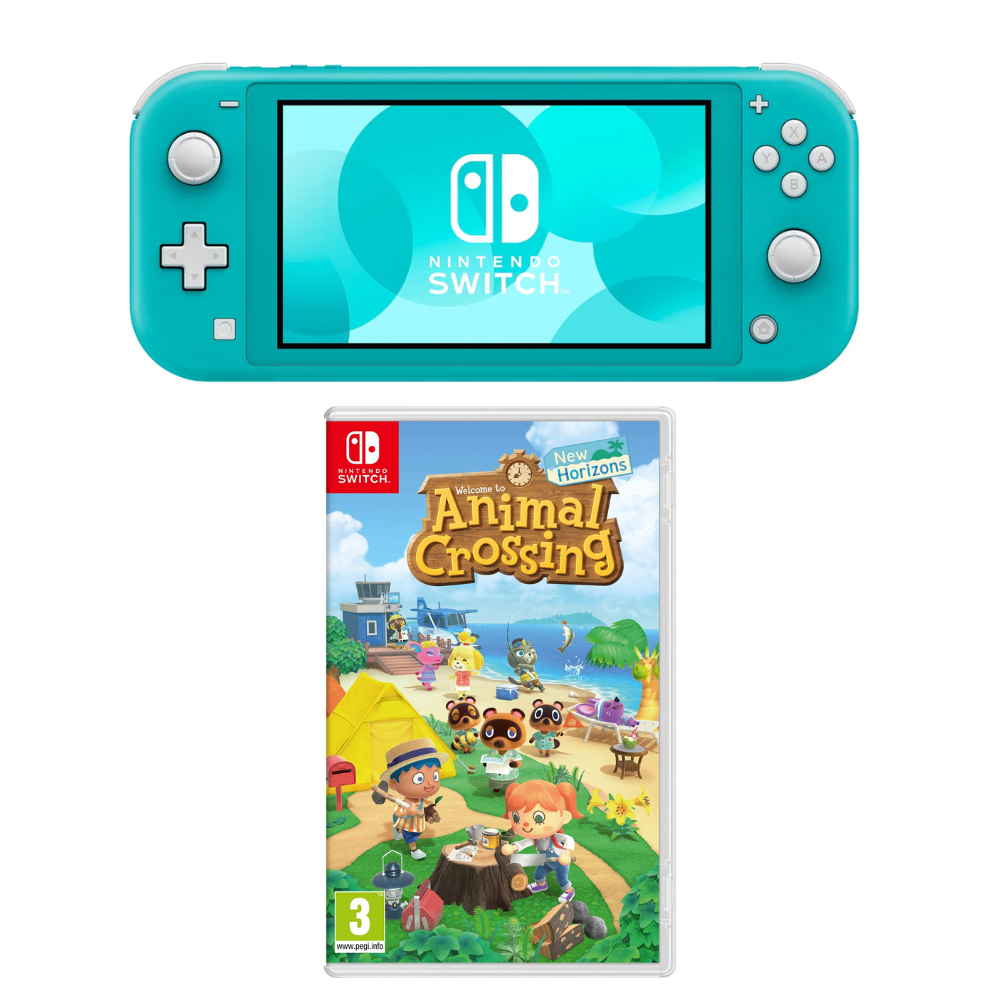 Nintendo Switch Lite 32GB Turquoise Console & Animal Crossing Game Bundle (Preowned)
