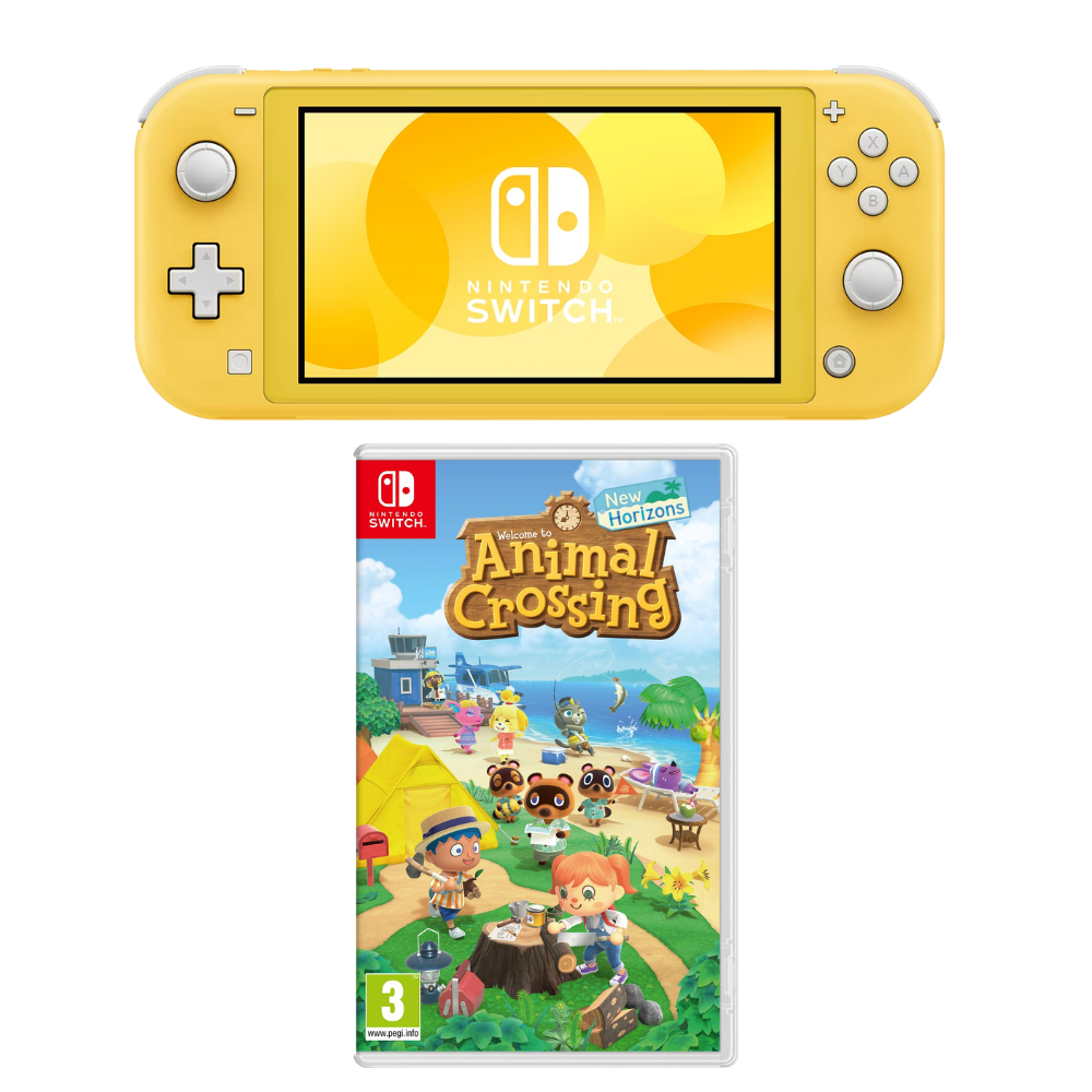 Nintendo Switch Lite 32GB Yellow Console & Animal Crossing Game Bundle (Preowned)