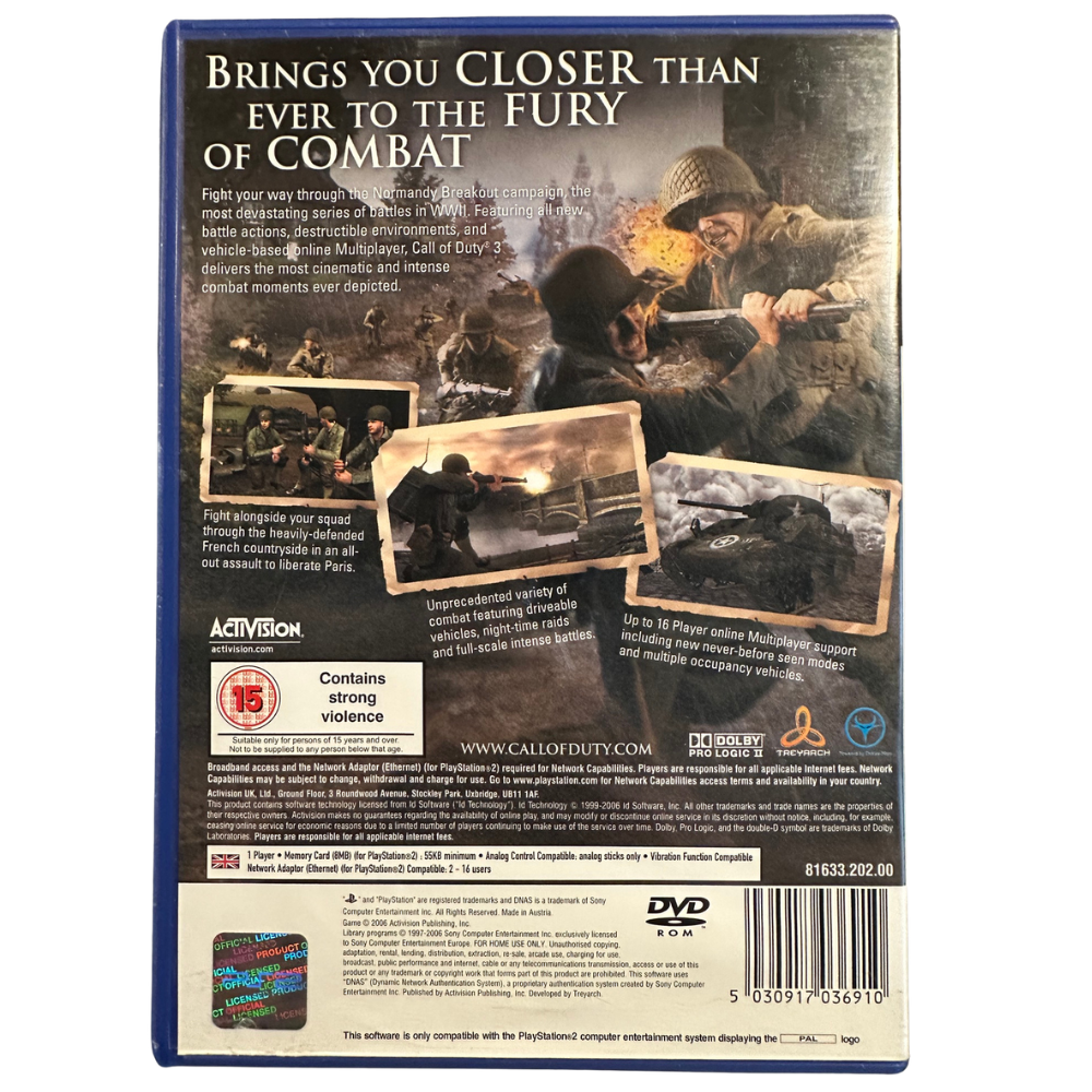 Call of Duty 3 - PS2 PlayStation 2 (Preowned)