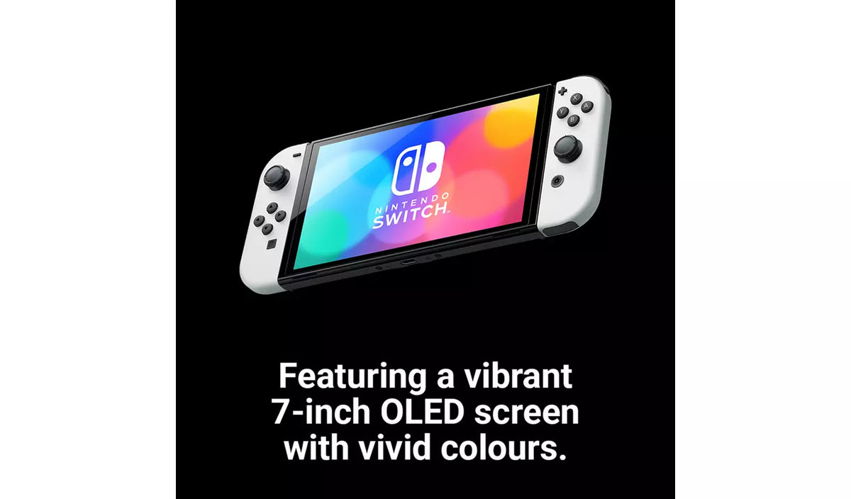 Nintendo Switch OLED White Joy-Con 64GB Handheld Console Bundle (Preowned)