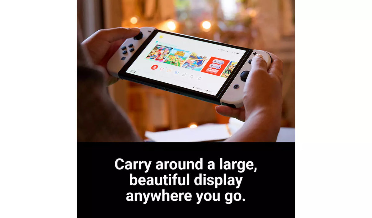 Nintendo Switch OLED White Joy-Con 64GB Handheld Console Bundle (Preowned)