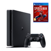 Sony Playstation 4 PS4 Slim 500GB Black Console, Controller & Spiderman Games Bundle (Preowned)
