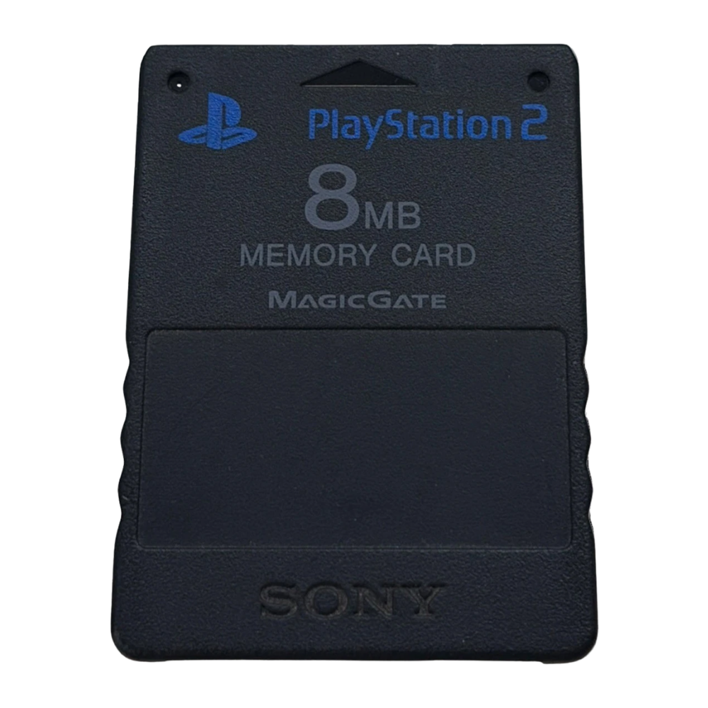 Official Sony MagicGate 8MB memory card for PlayStation 2 PS2 in black front