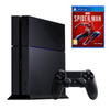 Sony Playstation 4 PS4 500GB Jet Black Console, Controller & Spiderman Bundle (Preowned)