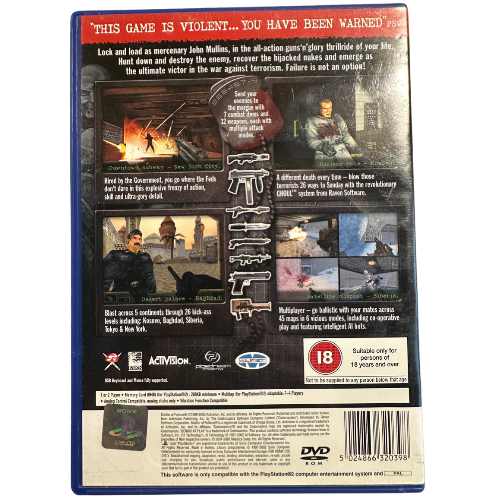 Soldier of Fortune: Gold Edition - PS2 PlayStation 2 (Preowned)