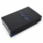 Refurbished Sony PlayStation 2 PS2 Original Fat Black Console angled view